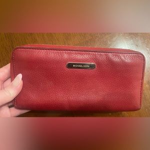 Red Michael kors wallet